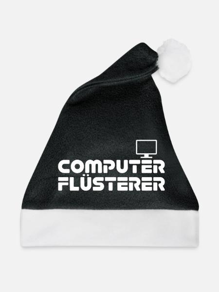 Computer Flüsterer Retro-Print - Weihnachtsmütze - Schwarz/Weiß