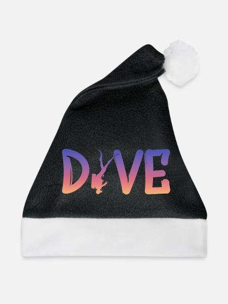 Dive - Diver Silhouette - Weihnachtsmütze - Schwarz/Weiß
