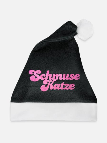 Schmusekatze Katze Handschrift Fell flauschig - Weihnachtsmütze - Schwarz/Weiß