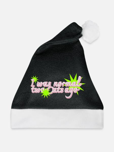 Zwei Katzen zu spät Crazy Catlady - Weihnachtsmütze - Schwarz/Weiß