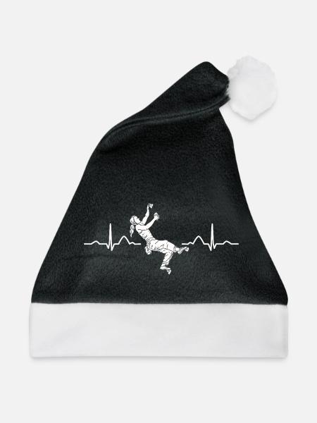 Boulderer Herzschlag Boulder Bouldern - Weihnachtsmütze - Schwarz/Weiß - Vorne