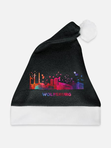 Wolfsburger Skyline Wolfsburg - Weihnachtsmütze - Schwarz/Weiß