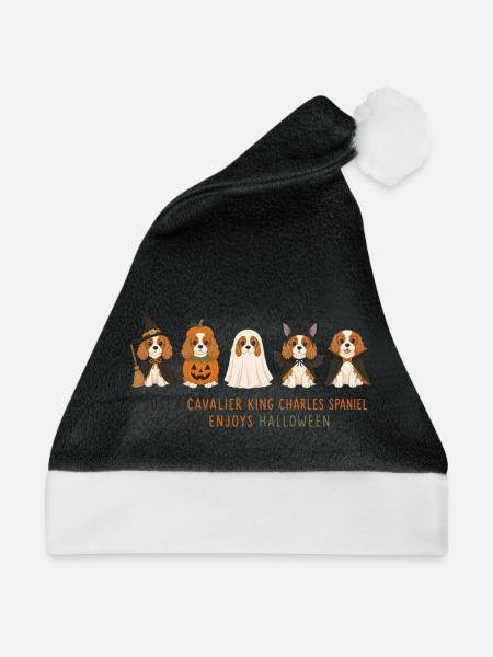 Cavalier King Charles Spaniel Halloween-Crew - Weihnachtsmütze - Schwarz/Weiß