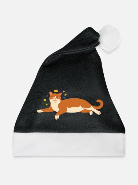 Katzenkönig im Lounge - Weihnachtsmütze - Schwarz/Weiß