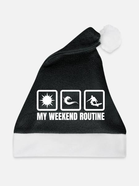 My Weekend Routine - Weihnachtsmütze - Schwarz/Weiß - Vorne