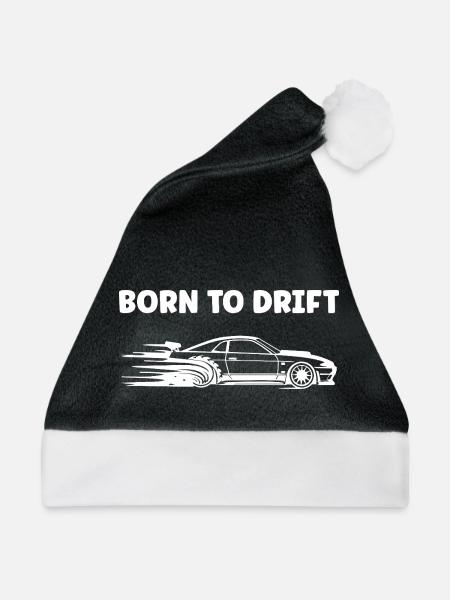 Rasendes Auto und Rauch - Weihnachtsmütze - Schwarz/Weiß