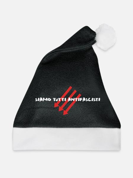Siamo Tutti Antifascisti | Politisches Statement - Weihnachtsmütze - Schwarz/Weiß - Vorne