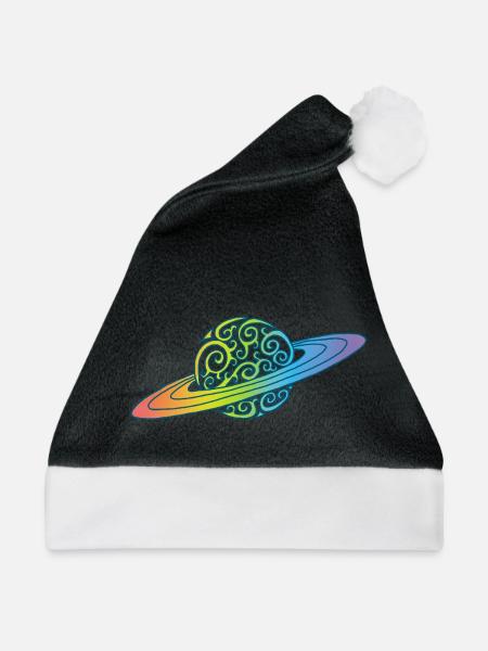 Mehrfarbiger Spiralplanet - Weihnachtsmütze - Schwarz/Weiß