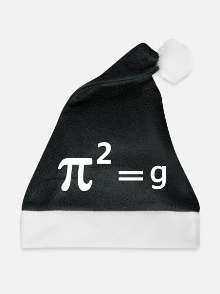 Lustiger Mathematik-Witz Wortspiel - Pi Witz pi Quadrat = g Mathematik - Weihnachtsmütze - Schwarz/Weiß