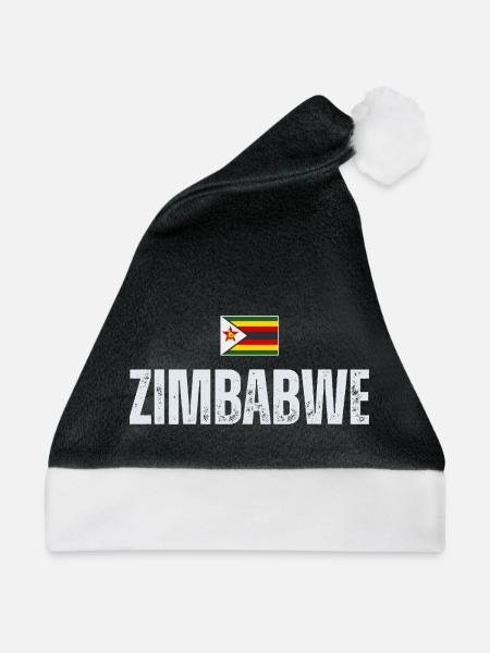 Flagge von Simbabwe, simbabwischer Patriot - Weihnachtsmütze - Schwarz/Weiß