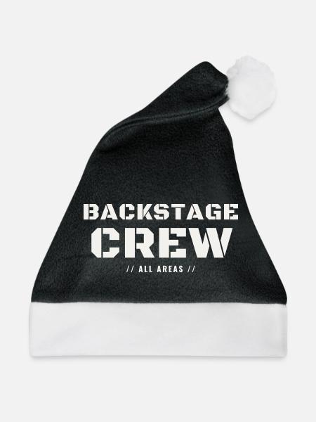 Backstage Crew All Areas Konzert Team Staff Event - Weihnachtsmütze - Schwarz/Weiß - Vorne