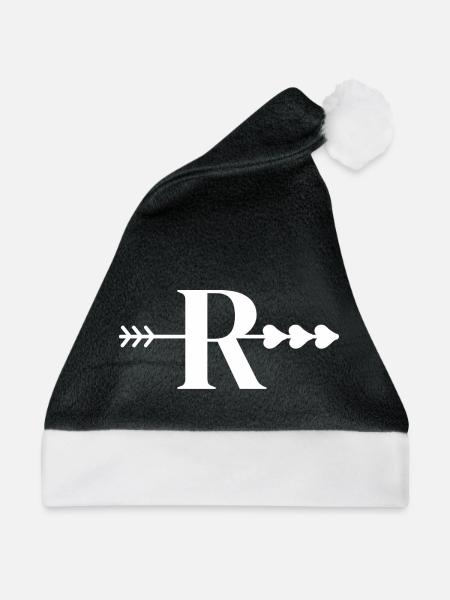 Buchstabe R Pfeilherz - Weihnachtsmütze - Schwarz/Weiß