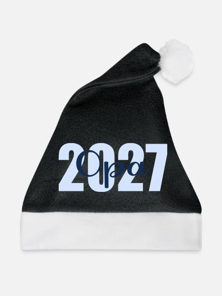 Baby  verkünden, Opa 2027 - Weihnachtsmütze - Schwarz/Weiß