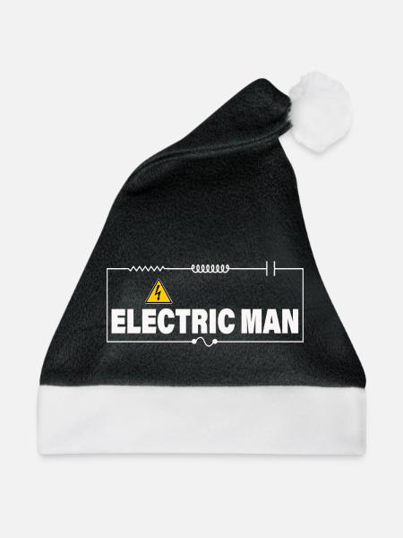 ELECTRIC MAN - Weihnachtsmütze - Schwarz/Weiß - Vorne
