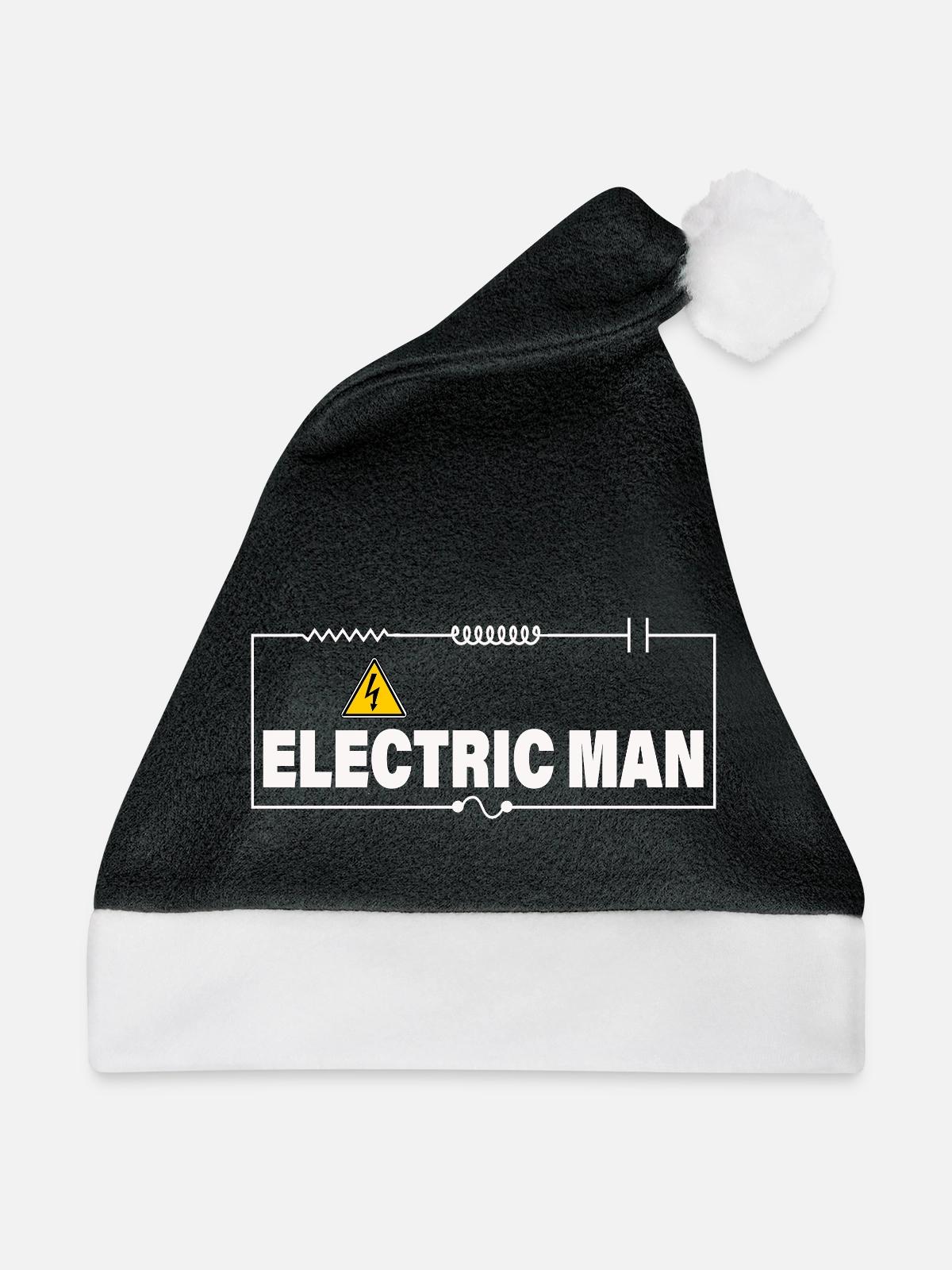 ELECTRIC MAN - Weihnachtsmütze - Schwarz/Weiß - Vorne