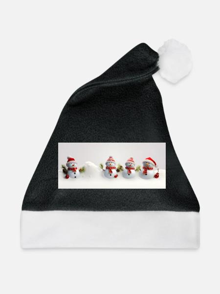 Weihnachts-Schneemann - Weihnachtsmütze - Schwarz/Weiß