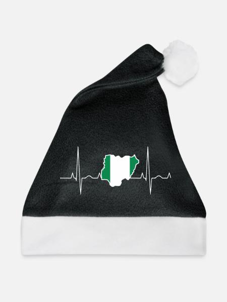 Nigeria Herzschlag - Weihnachtsmütze - Schwarz/Weiß