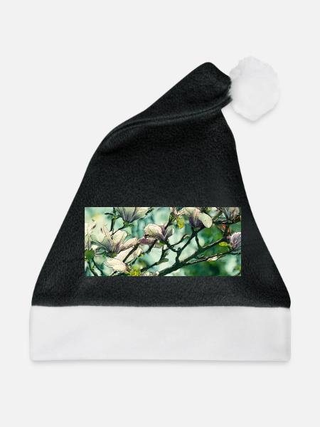 Magnolie Vintage Design - Weihnachtsmütze - Schwarz/Weiß - Vorne