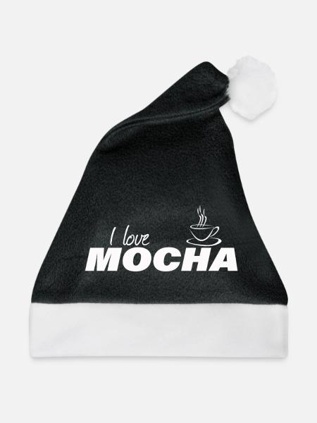 I love MOCHA - Weihnachtsmütze - Schwarz/Weiß - Vorne
