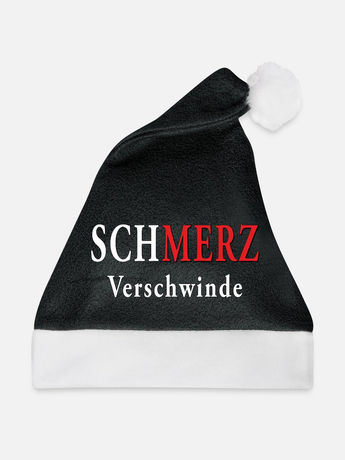 SCHMERZ VERSCHWINDE - Weihnachtsmütze - Schwarz/Weiß - Vorne