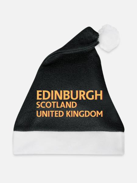 Edinburgh – Schottland Textdesign - Weihnachtsmütze - Schwarz/Weiß