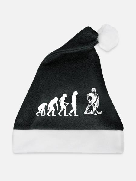 Einfach Floorball zeitloses Design - Weihnachtsmütze - Schwarz/Weiß