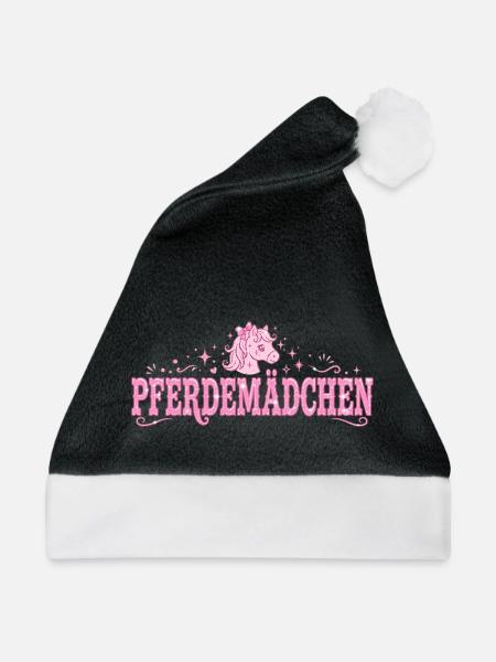 Pferdemädchen Glitzerpony - Weihnachtsmütze - Schwarz/Weiß