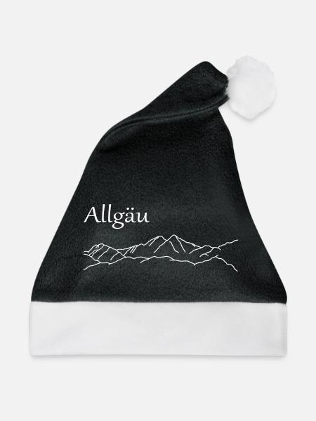 Allgäu Berge - Weihnachtsmütze - Schwarz/Weiß