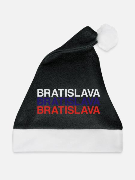 BRATISLAVA Slovakia Slowakei Flagge - Weihnachtsmütze - Schwarz/Weiß