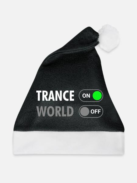 Trance On World Off - Rave Style - Weihnachtsmütze - Schwarz/Weiß