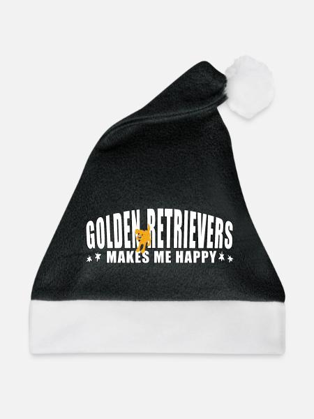 Golden Retrievers makes me happy - Weihnachtsmütze - Schwarz/Weiß