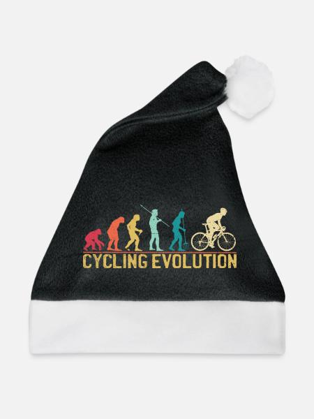 Radfahren Evolution Künstlerische Illustration - Weihnachtsmütze - Schwarz/Weiß