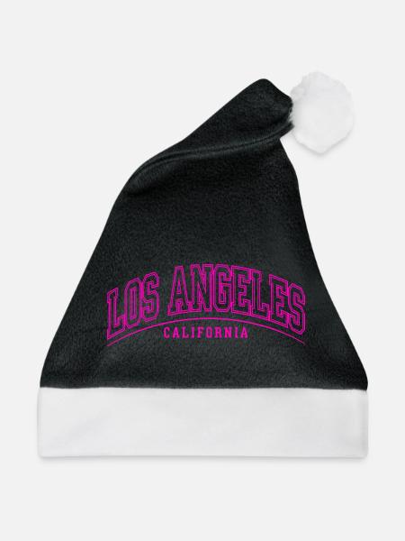 Los Angeles Neon Pink Lettering - Weihnachtsmütze - Schwarz/Weiß