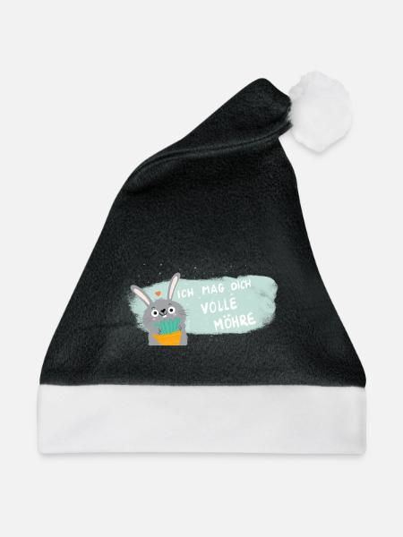 Vollmöhre Liebesbotschaft Hase - Weihnachtsmütze - Schwarz/Weiß