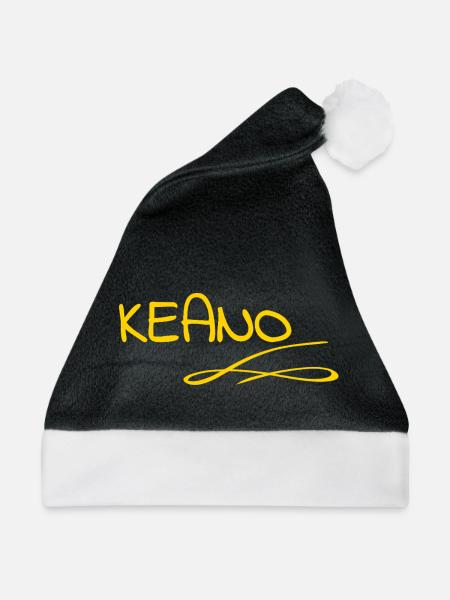 Name Keano - Weihnachtsmütze - Schwarz/Weiß