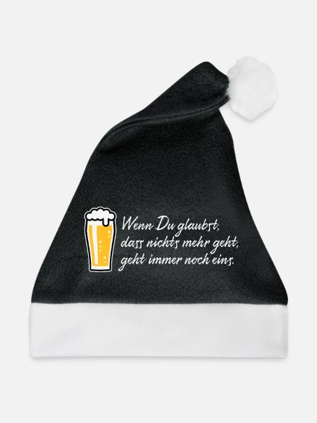 Wenn Du Glaubst, Dass Nichts Mehr Geht (Bier NEG) - Weihnachtsmütze - Schwarz/Weiß - Vorne