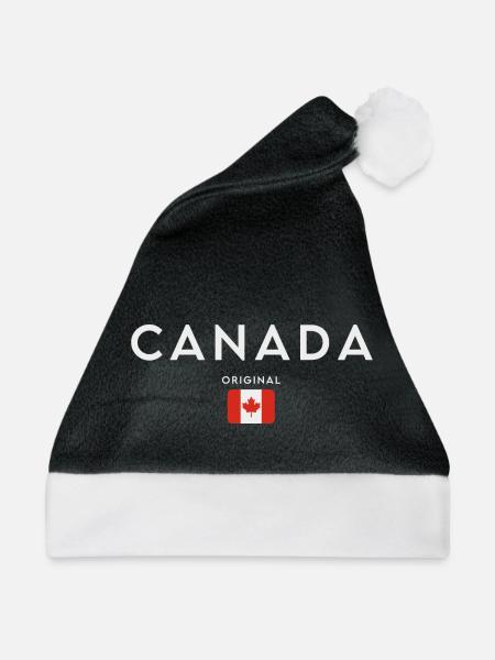 Flagge von Kanada, Kanadischer Stolz - Weihnachtsmütze - Schwarz/Weiß