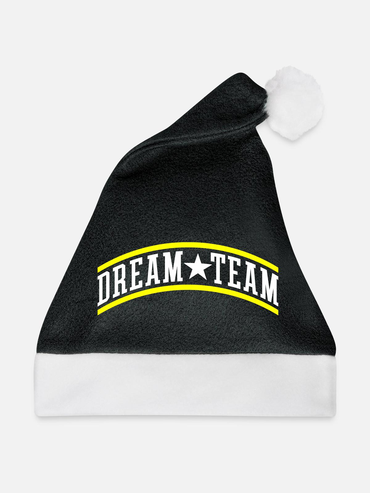 Dream Team Teamwork - Weihnachtsmütze - Schwarz/Weiß - Vorne