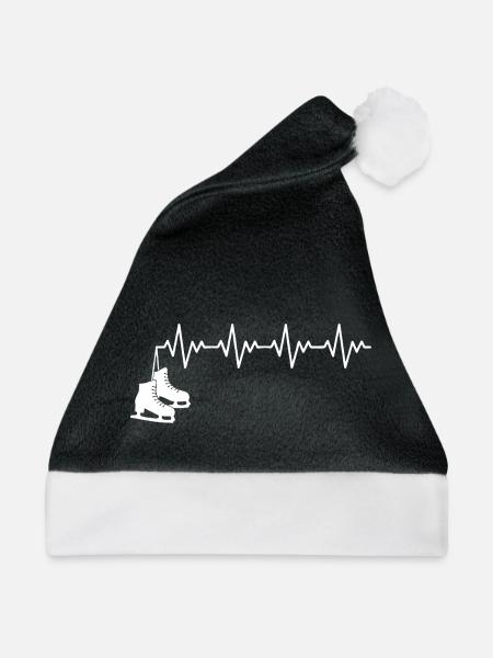 Schlittschuhe Eiskunstläufer Schlittschuh EKG - Weihnachtsmütze - Schwarz/Weiß - Vorne
