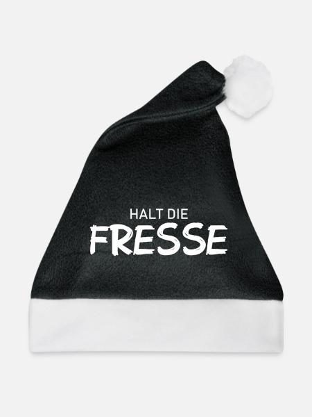 Halt die Fresse - Cooler Spruch - Weihnachtsmütze - Schwarz/Weiß