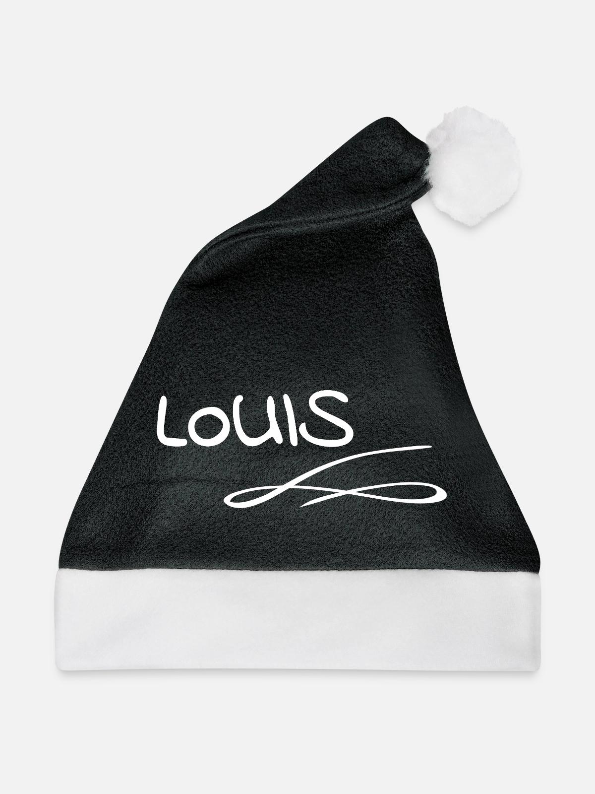 Name Louis - Weihnachtsmütze - Schwarz/Weiß - Vorne