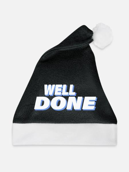 WELL DONE - Weihnachtsmütze - Schwarz/Weiß