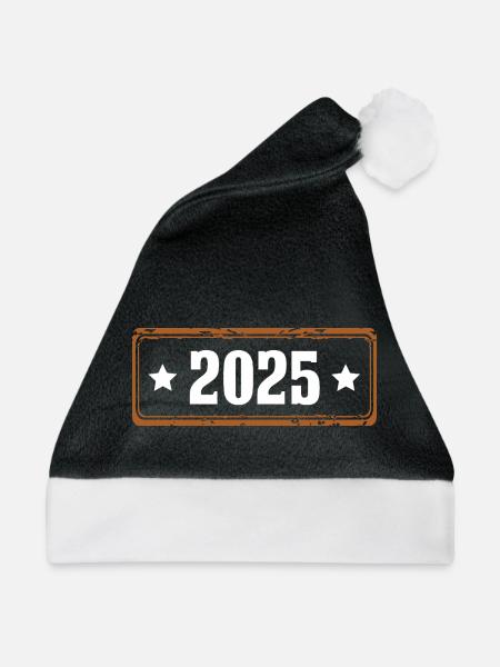 2025 Jahr - Weihnachtsmütze - Schwarz/Weiß