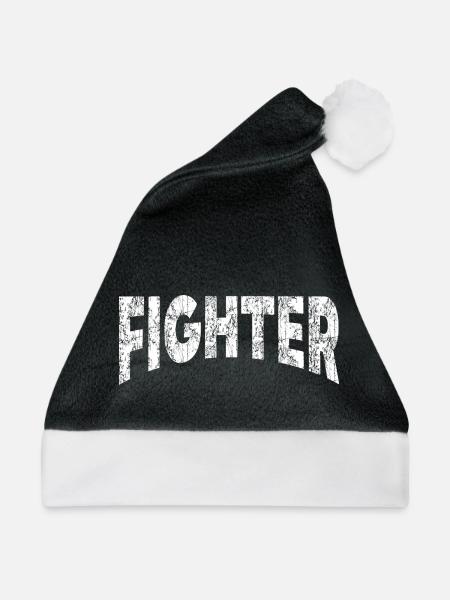 FIGHTER – Bold Warrior T-Shirt - Weihnachtsmütze - Schwarz/Weiß - Vorne