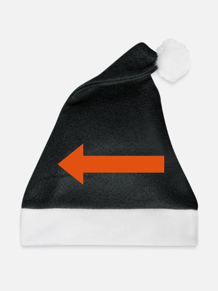 Oranger Pfeil nach links - Weihnachtsmütze - Schwarz/Weiß