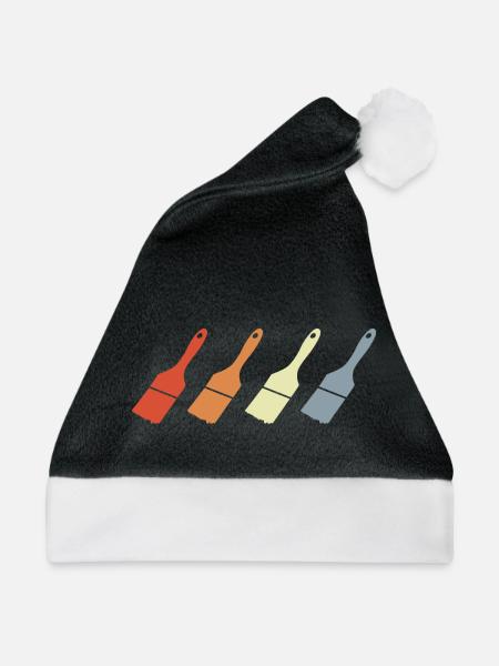 Lackierpinsel - Weihnachtsmütze - Schwarz/Weiß