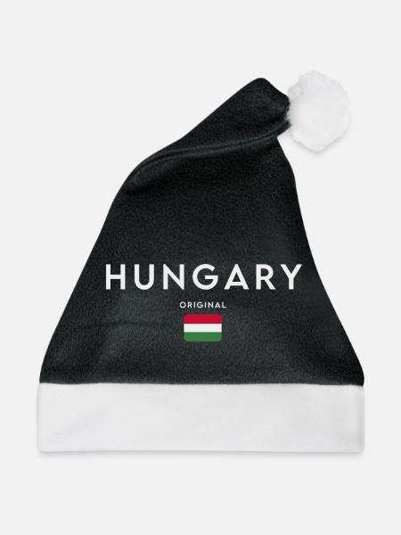 Ungarische Flagge, Ungarischer Stolz - Weihnachtsmütze - Schwarz/Weiß - Vorne