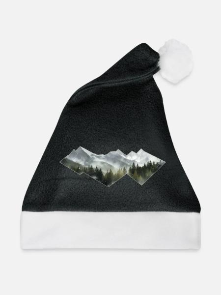 Berge Minimalismus - Weihnachtsmütze - Schwarz/Weiß