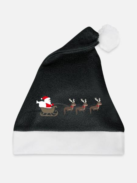 Sea Otter Cartoon Weihnachtsgeschenk - Weihnachtsmütze - Schwarz/Weiß - Vorne