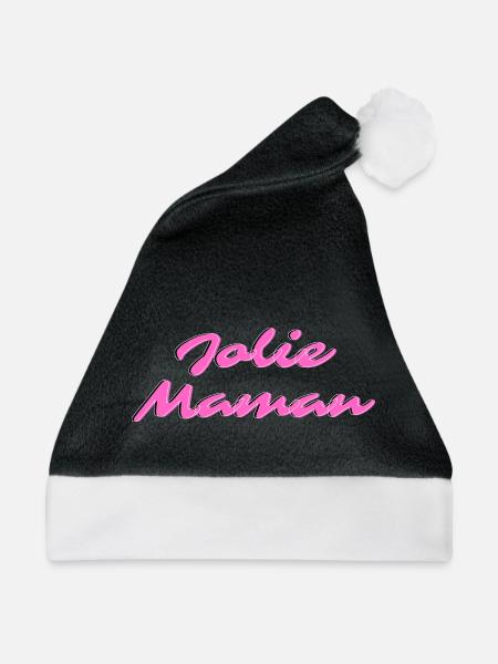 Hübsche neonrosa Mama - Weihnachtsmütze - Schwarz/Weiß